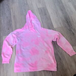 PINK Victoria's Secret Light Pink Hoodie. Size XS. Tie dye pattern